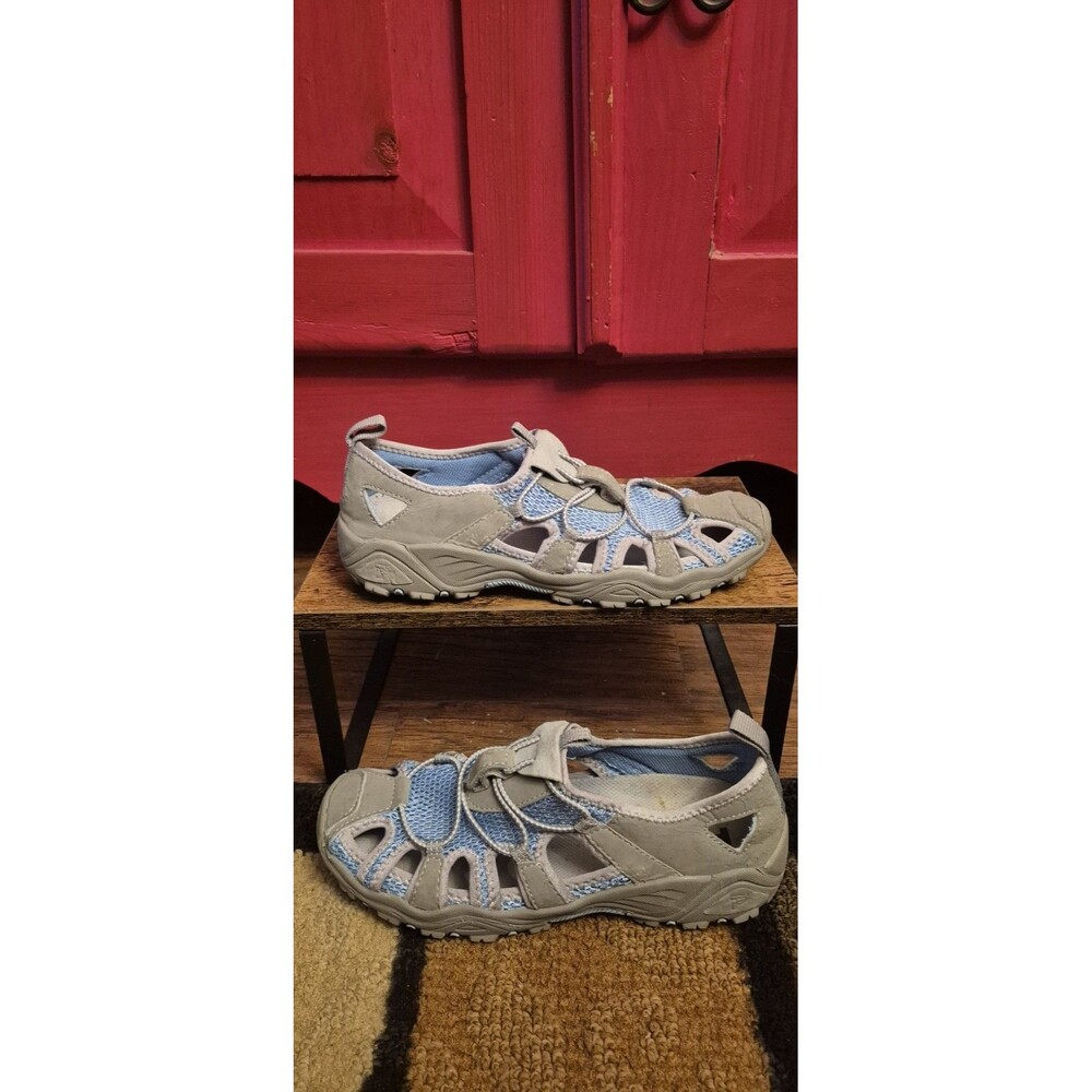 Propet Discovery Women Size 8 Gray Blue Slip On Water Shoes Hiking Outdoors EUC